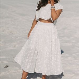 Floral Accented Skirt Set